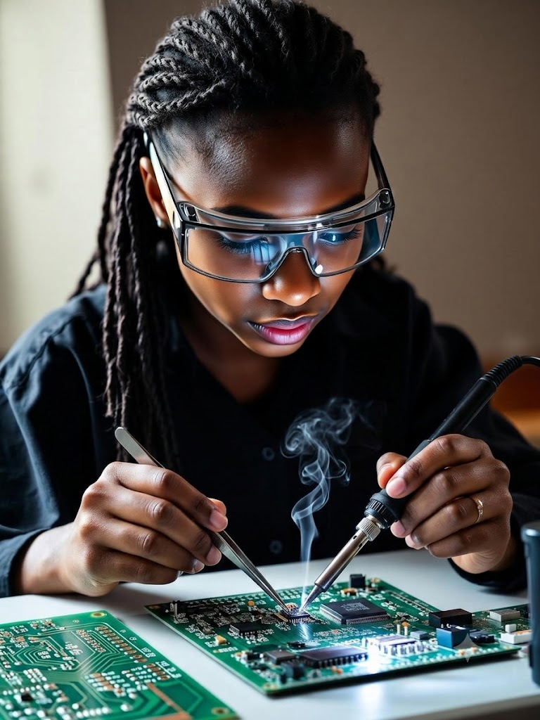Étudiante en électronique